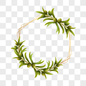 可爱植物圆环奥运会橄榄枝花卉边框图片