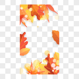 秋季光效树叶故事边框装饰图片