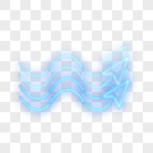 层叠蓝色波浪霓虹光效箭头图片