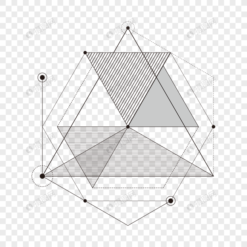 抽象几何点线面组合图形图片