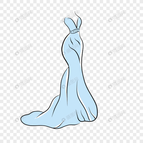蓝色线条抽象线条婚纱礼服新娘图片