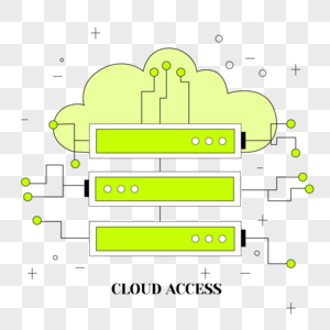 服务器和云端互联网云计算概念插图高清图片