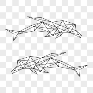 几何线条艺术动物鲨鱼图片