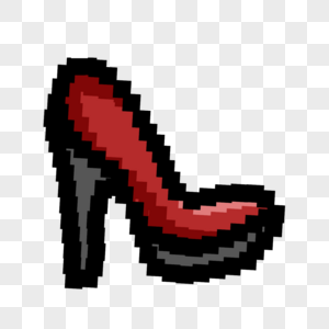 像素艺术游戏用品红色高跟鞋图片