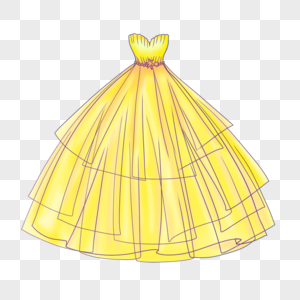 黄色塑腰百叶长裙图片