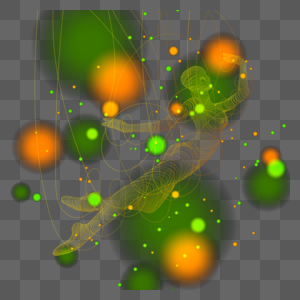 空中飞舞的抽象光效线条人物图片