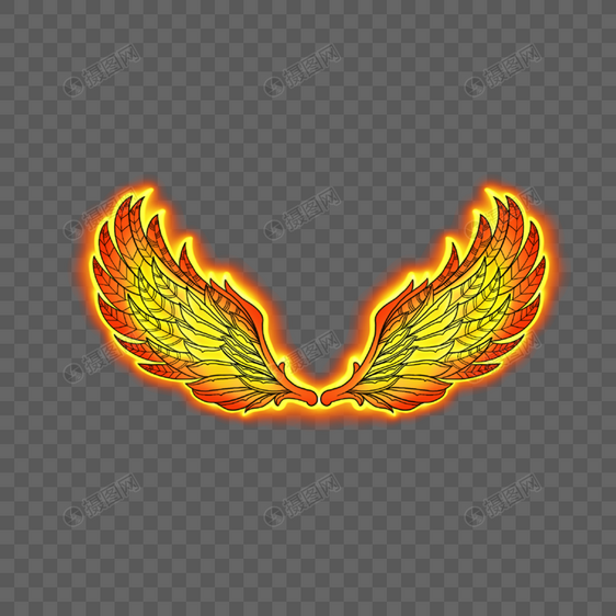 火焰光效的燃烧翅膀图片