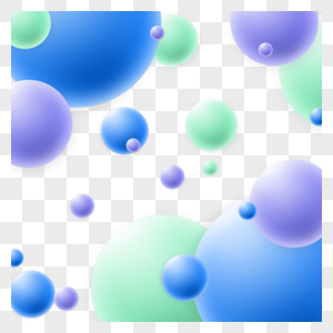 抽象蓝色漂浮小球图片