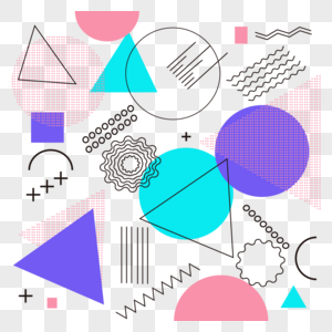 孟菲斯紫色几何抽象图片