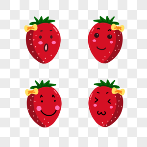 红色水果草莓卡通表情包图片