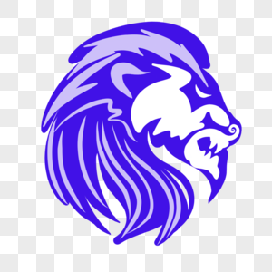 蓝色狮子图标背景图片
