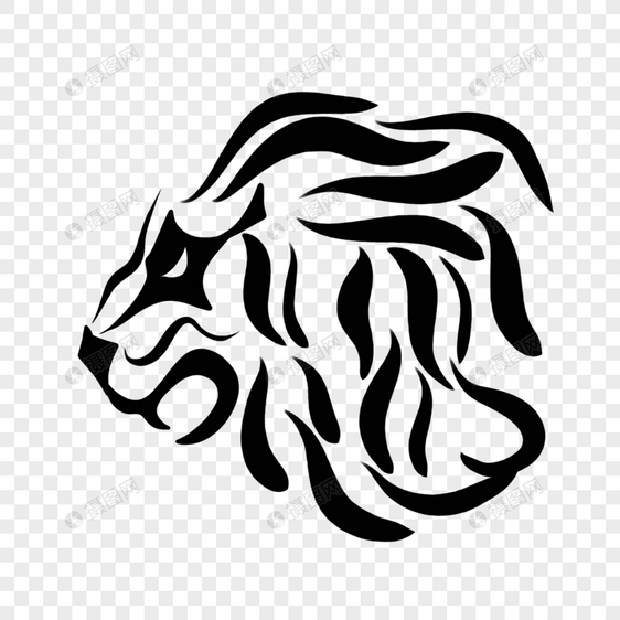 单色动物狮子图标图片