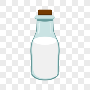 透明玻璃瓶里的牛奶图片