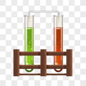 卡通化学用品玻璃试管和架子图片