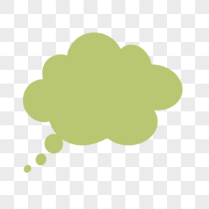 墨绿色可爱云朵卡通文本框高清图片