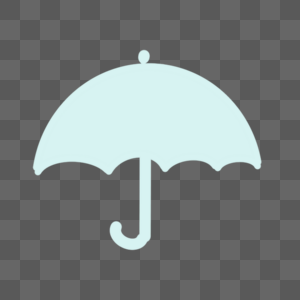 淡蓝色雨伞图案可爱天气图标图片