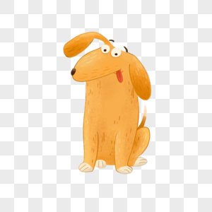 吐舌头棕色美漫狗狗卡通图片