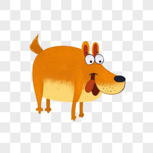 卡通可爱橙色狗狗图片