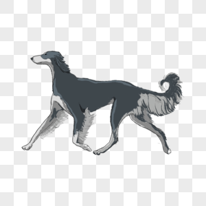 奔跑的狗奔跑黑色小狗高清图片