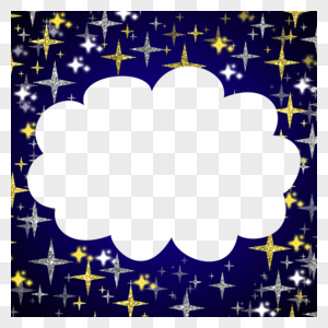 光效星星facebook蓝色镂空云朵边框图片