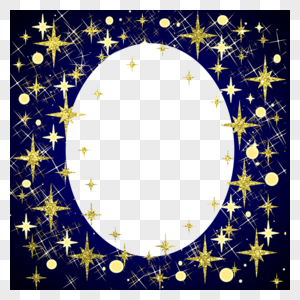 光效星星facebook镂空椭圆形边框高清图片