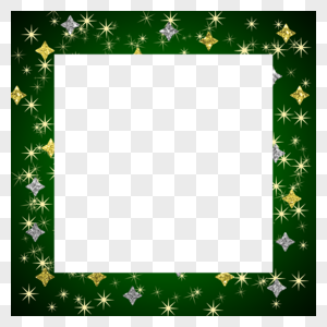 光效星星facebook绿色方形边框图片