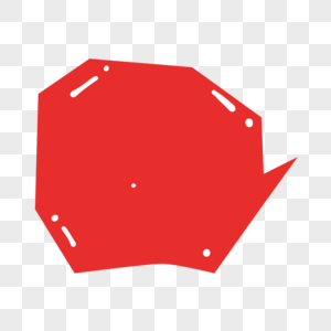 红色几何流行语气泡文本框图片