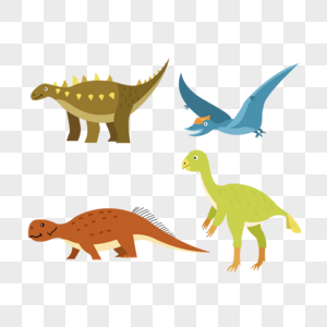 不同种类可爱卡通恐龙翼龙图片