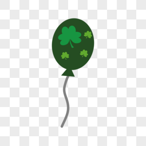 深绿色可爱四叶草气球图片