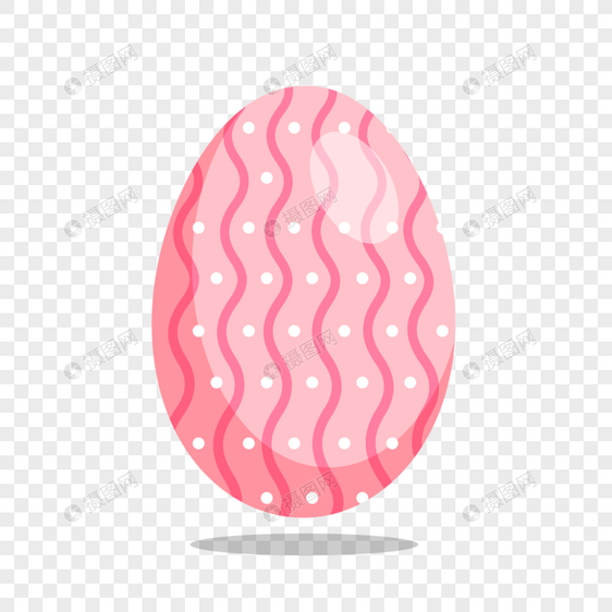 粉色条纹图案水彩复活节卡通彩蛋图片