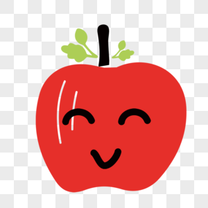 新鲜的手绘红色苹果图片
