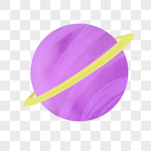 紫色水彩星球飘在宇宙星空图片