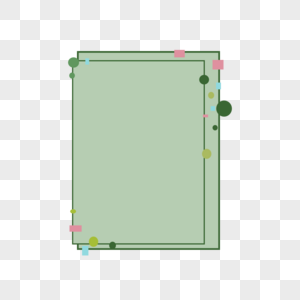 色块可爱风绿色系小边框高清图片