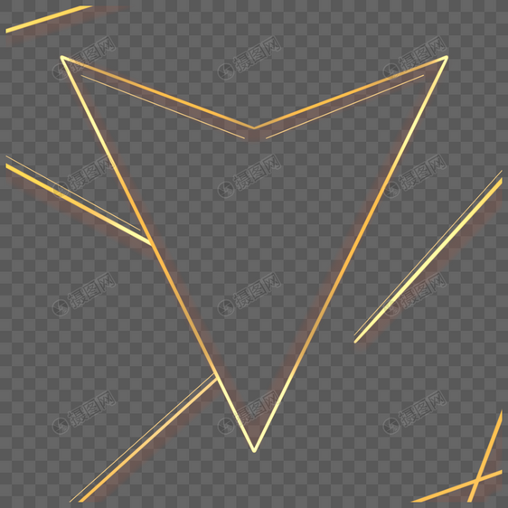 对称三角抽象几何金色边框图片
