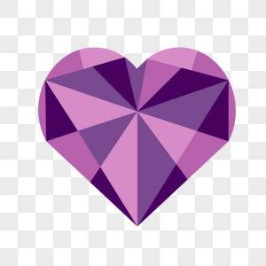 立体抽象紫色几何爱心图片