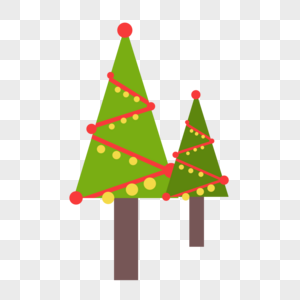 可爱卡通圣诞树木贴图高清图片