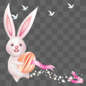 节日快乐复活节彩蛋兔子图片