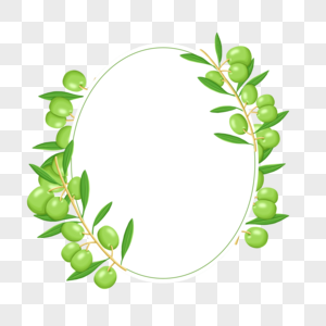 嫩绿色橄榄创意边框图片