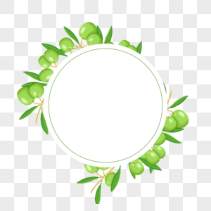 嫩绿色圆形橄榄边框图片
