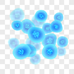 球形细胞圆形膜细胞蓝色透明图片