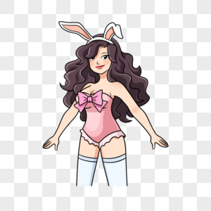 兔女郎卡通粉色感风格图片
