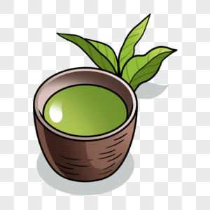 茶水叶子绿色图片绘画创意图片图片