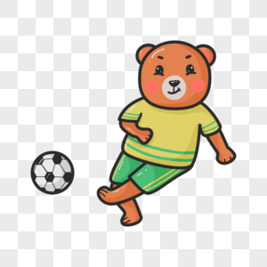 熊足球运动卡通可爱动物高清图片