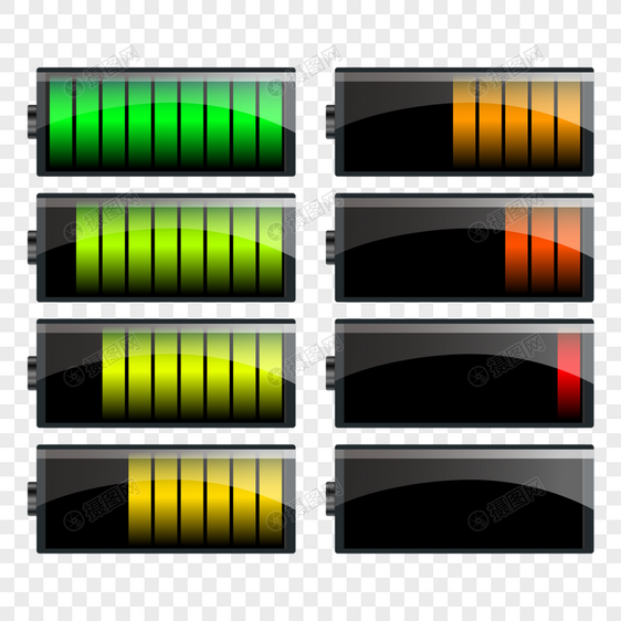 电池立体充电红色光效能源状态图片