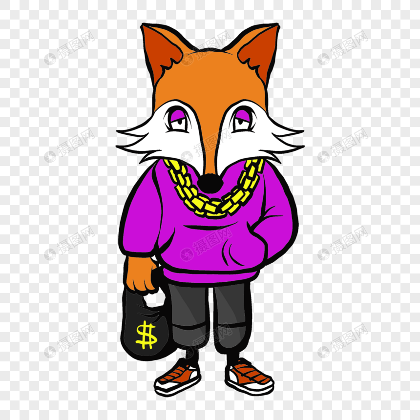 狐狸波普风格钱袋图片