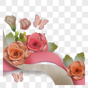 亚麻花卉装饰粉色波点图片