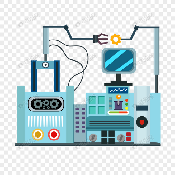 流水线机械工程卡通图片