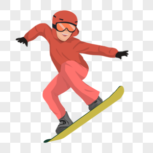 滑雪运动员橙色卡通图片