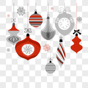 圣诞节装饰球抽象复古风格图案图片