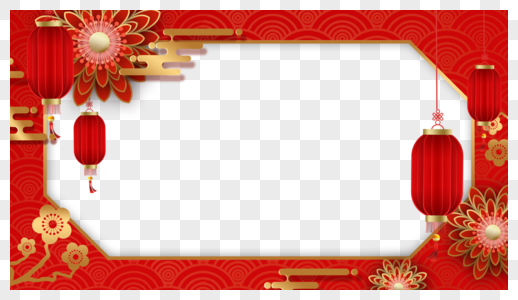 春节新年红色喜庆边框图片